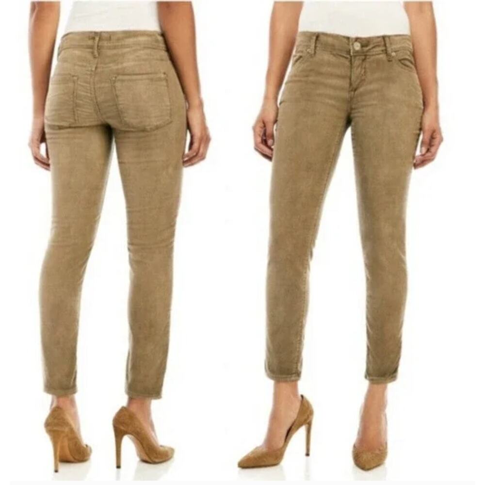 Free People Cropped Corduroy Pants Women's 30 Olive Green Boho Festival Neutral